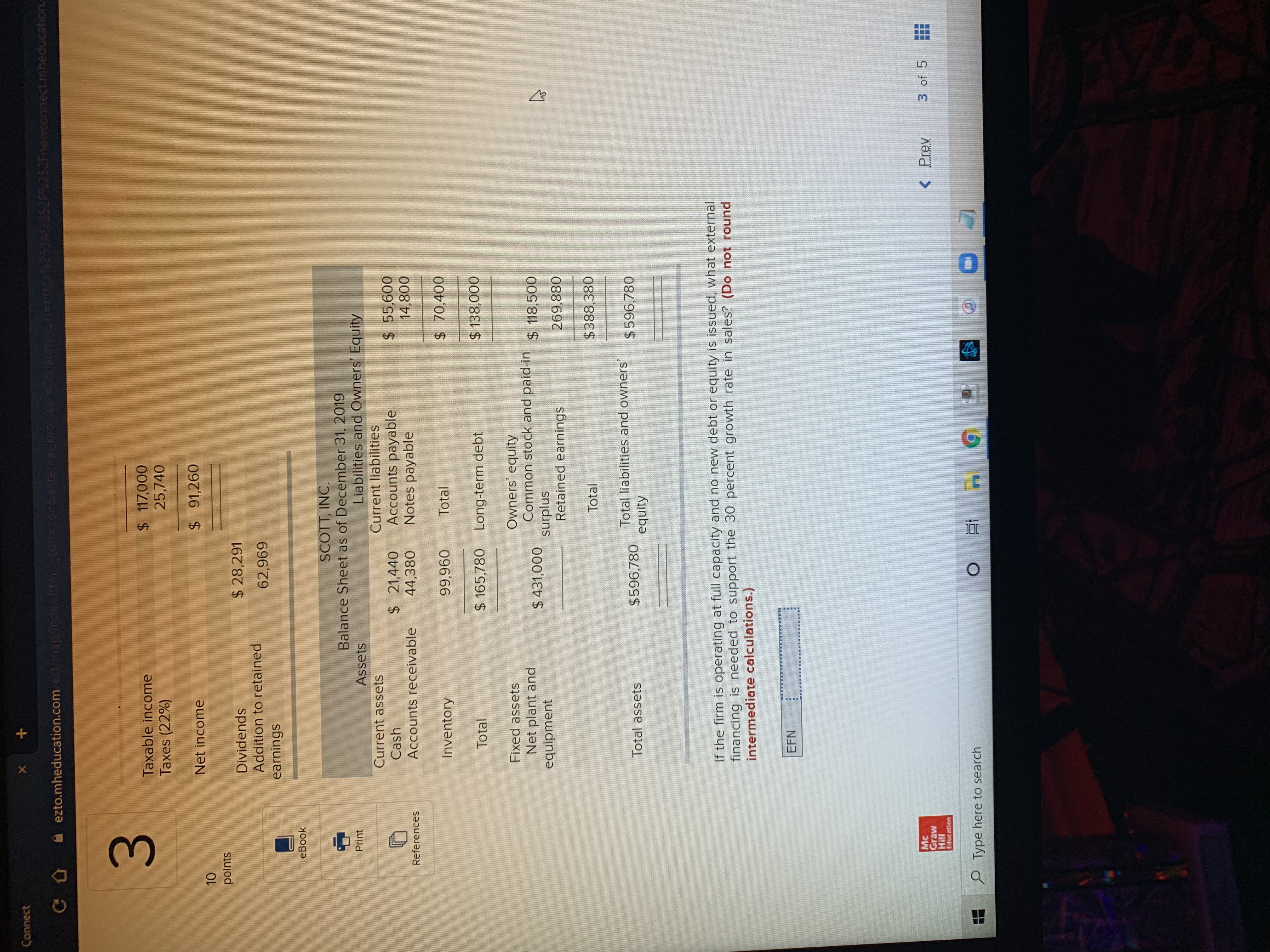 ezto.mheducation.com/ext/map/index.html?_con=con&external_browser=08launchUrl=https%253A9%252F%252Fnewconnect.mheducation.com%252F#/ac 3 The most recent financial statements for Scott, Inc., appear below.