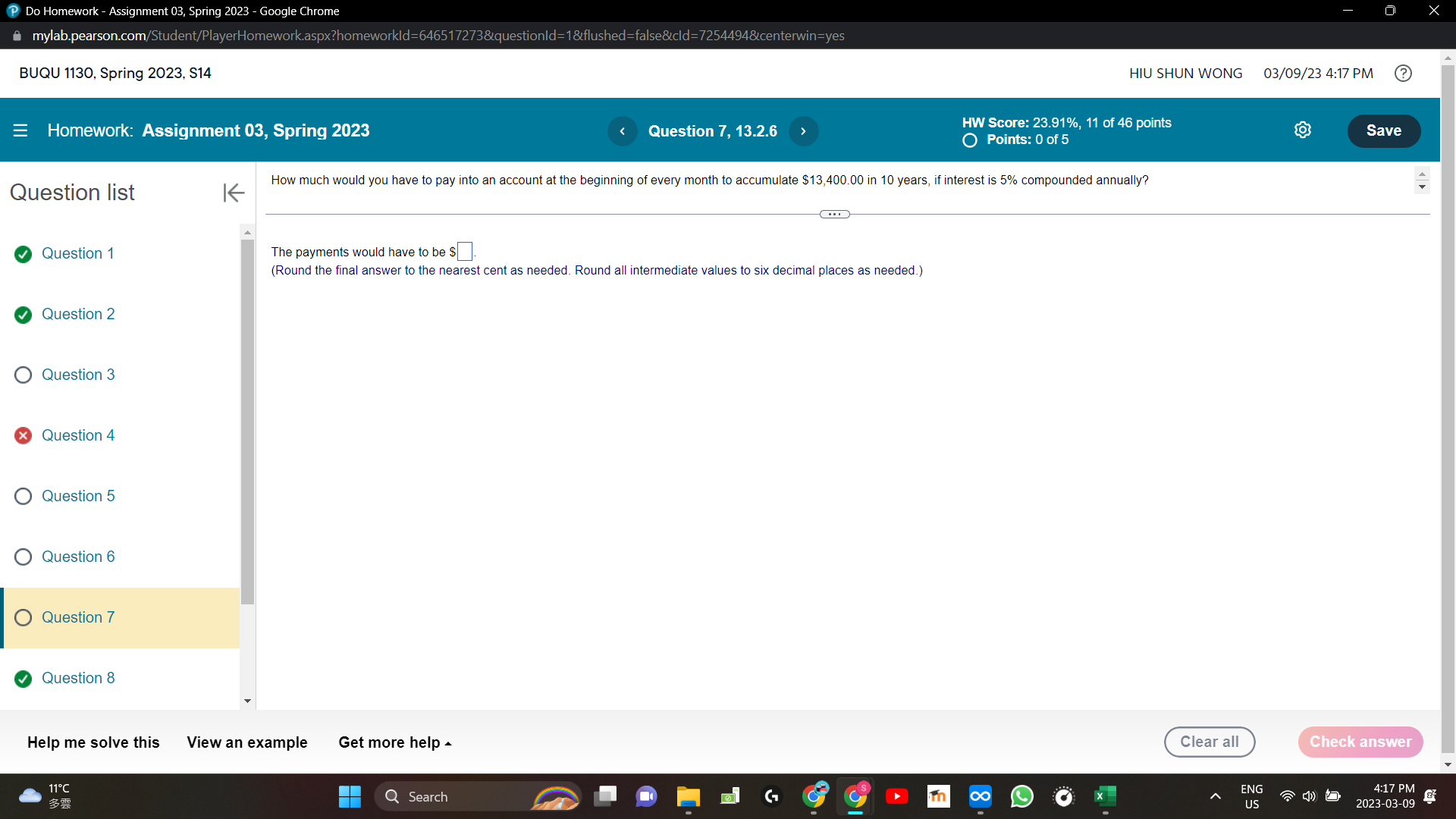  Do Homework - Assignment 03, Spring 2023 - Google Chrome X