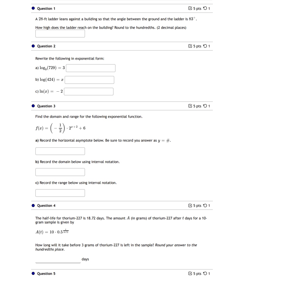 half-life of strontium-90 is 28 years. How long will it take a