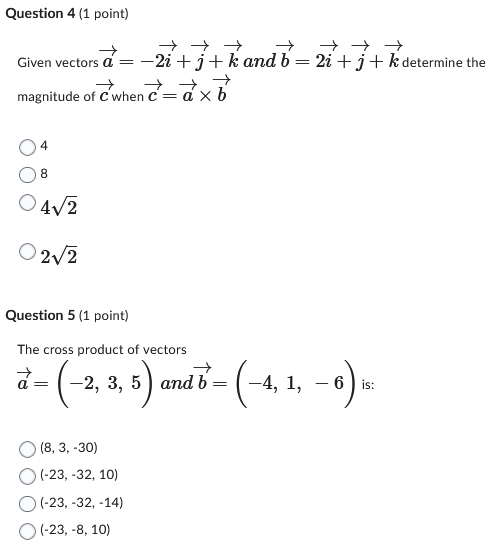 1 {1 point} Determine the angle between vectors _;, :~ a: 10,3,9