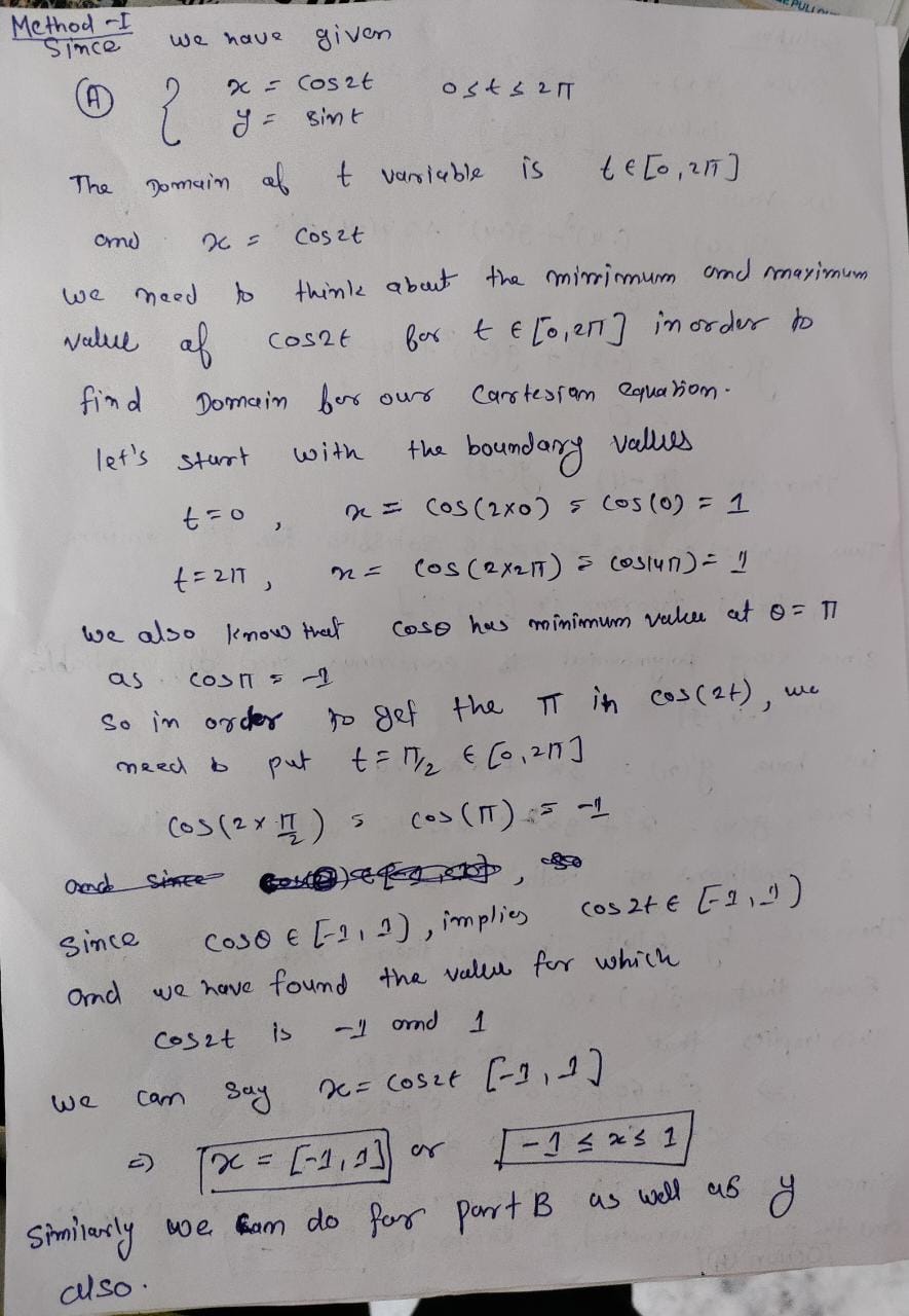 2t Ost s 2 IT = sint The Domain of t variable