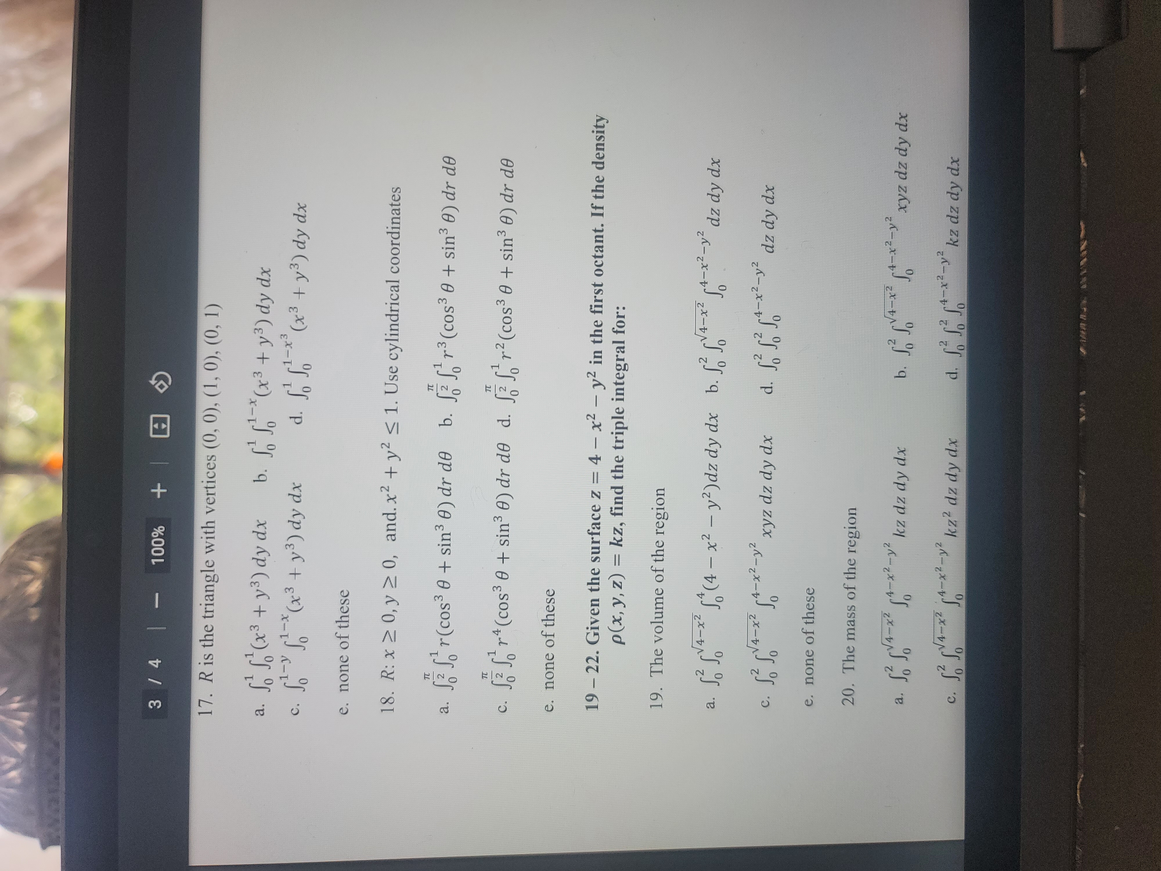 at (2, 0) a. b. c. d. e. 14. Identify the quadric