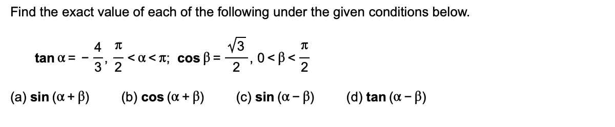 an exact answer using radicals as needed. Use integers or fractions for