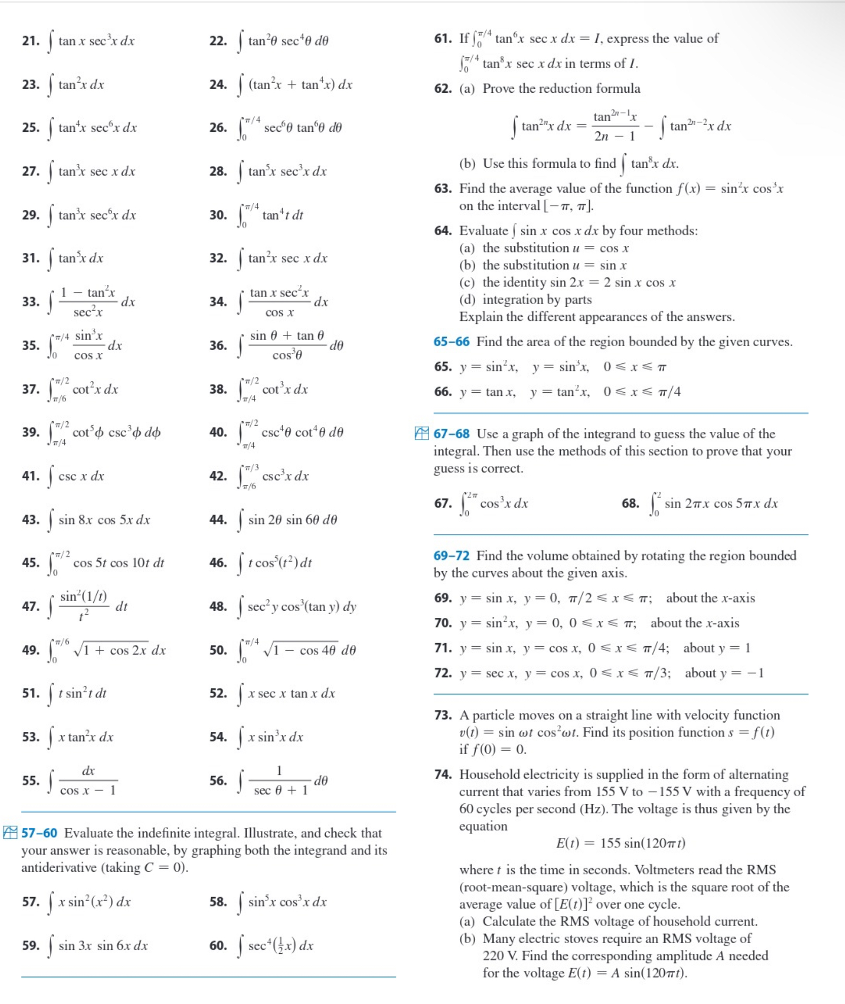 I, express the value of of* tan'x sec x dx in terms