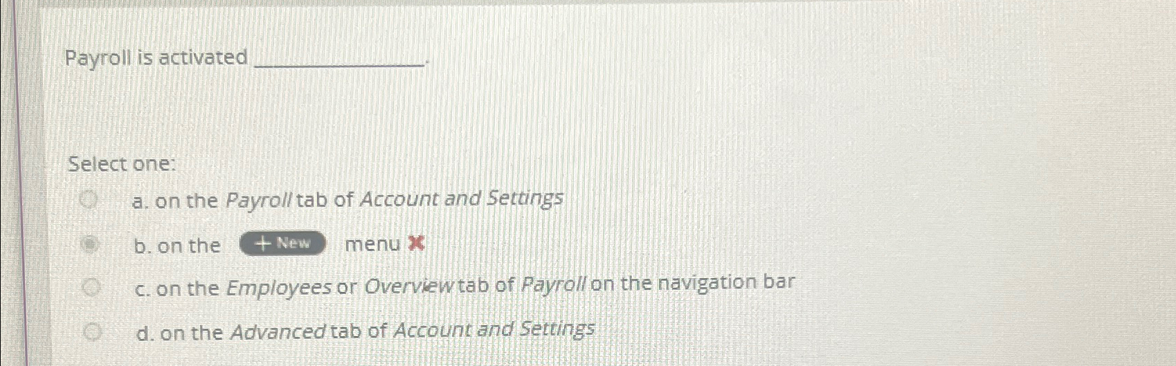 Account and Settings b. on the menu x c. on the Employees