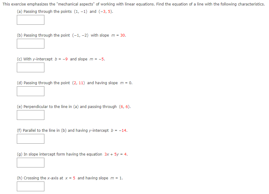Fincl the equation of a line with the following characteristics. {all Passing