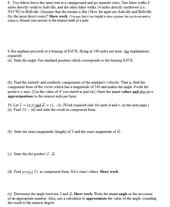 2x). Show work. (You should be able to provide the exact values