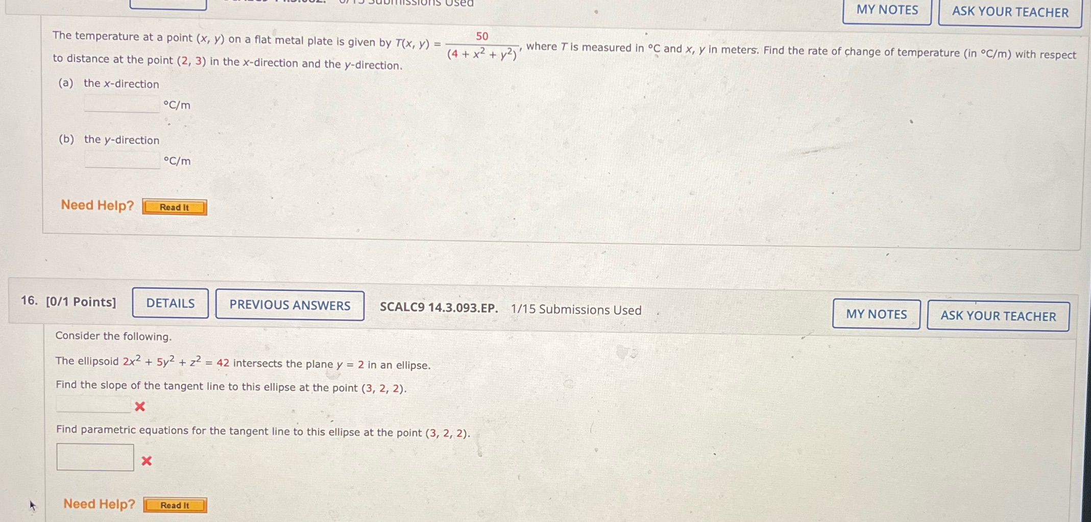  Need help with these 2! MY NOTES ASK YOUR TEACHER 50