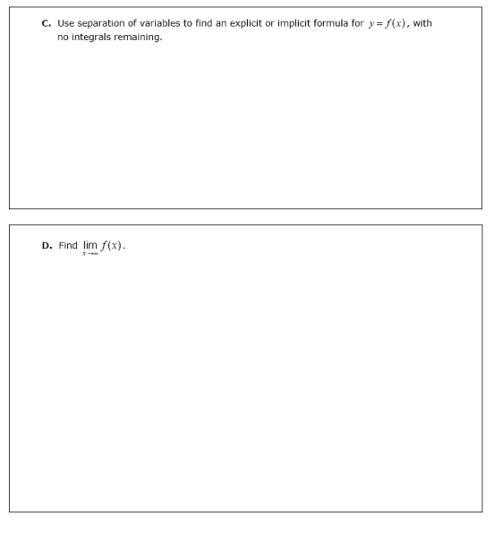 remaining. D. Find Iim fir]. Free Response Question 5 (no calculator) You