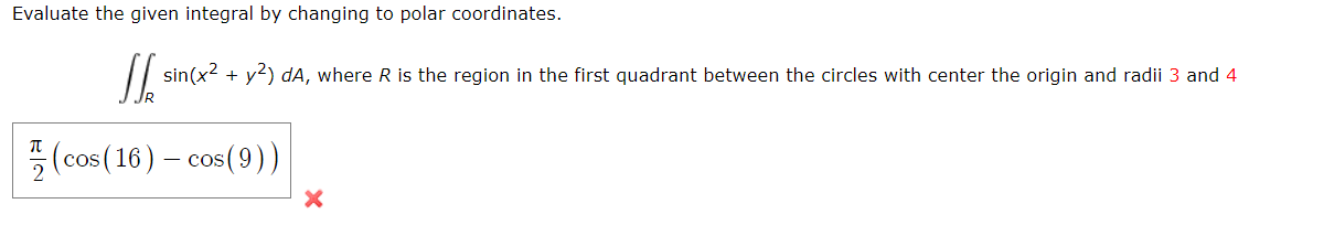 + 1(2) cm, where R is the region in the first quadrant