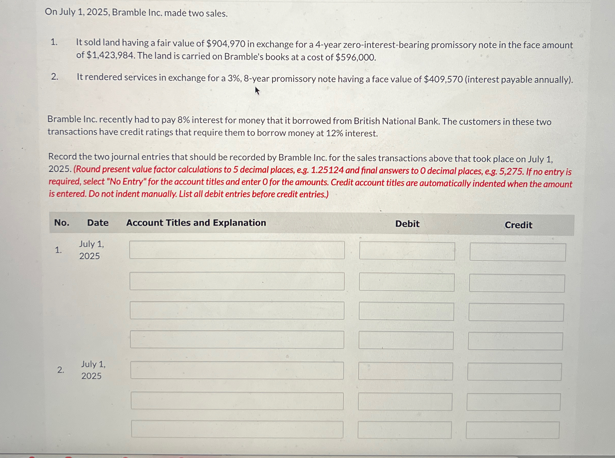having a fair value of $904,970 in exchange for a 4-year zero-interest-bearing
