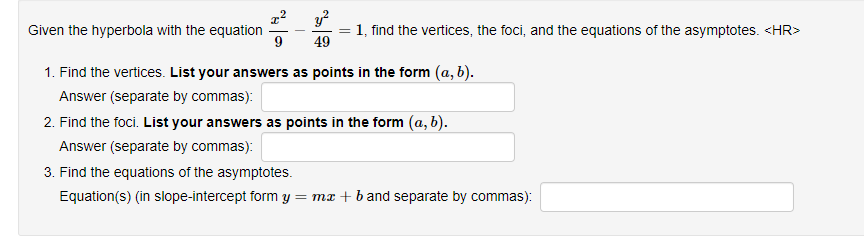  323.2 Given the hyperbola 1with the equation 3 E = 1: