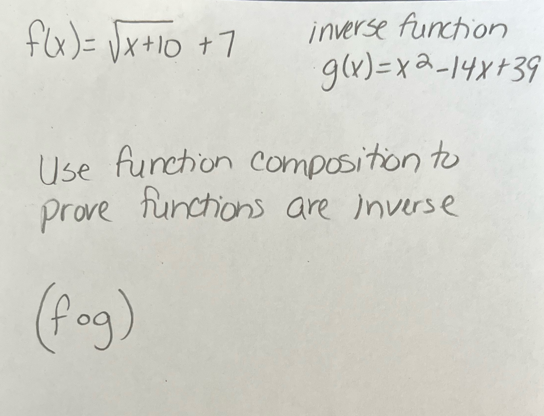 I am stuck on the function composition f(x ) = \\x