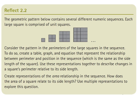 Reflect 2.2 The geometric pattern below contains several different numeric sequences.