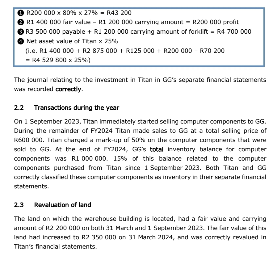  QUESTION 1 (a) Explain, with reasons, the errors and/or omissions made