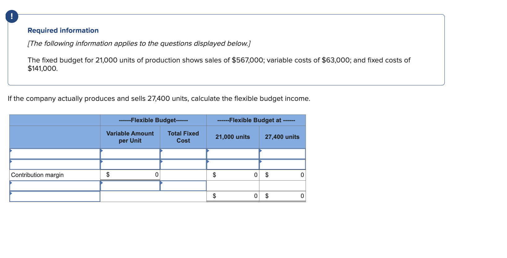 PROVIDED Required information [The following information applies to the questions displayed below.]