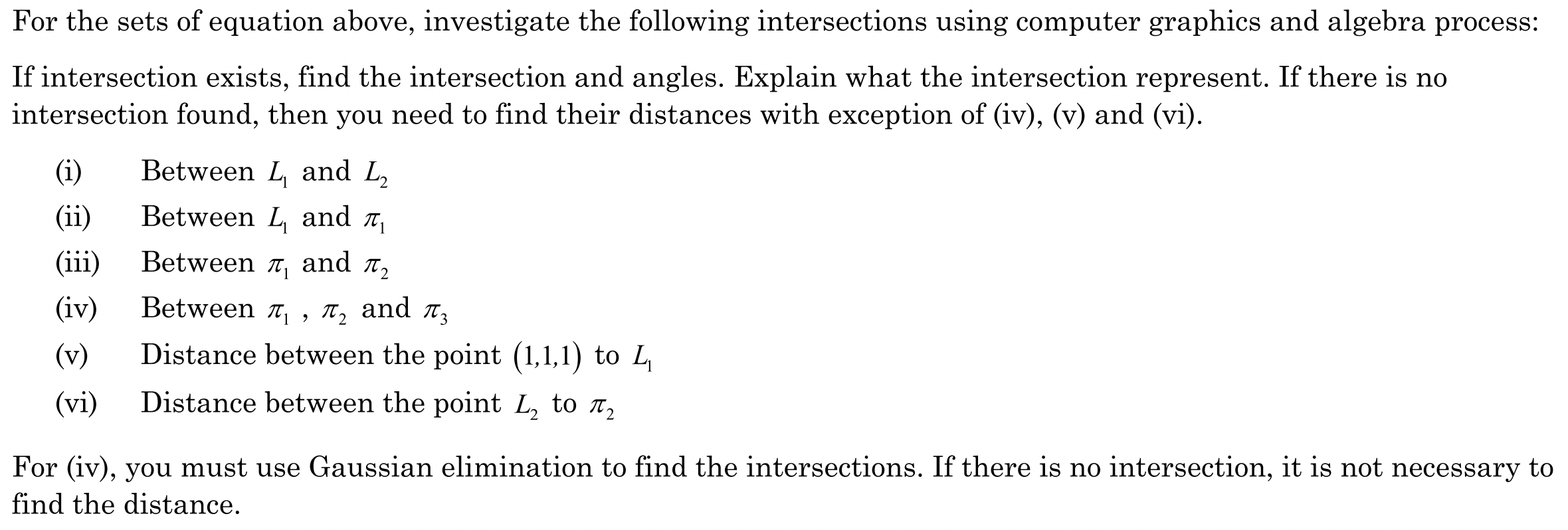 you need to find their distances with exception of (iv), (v) and