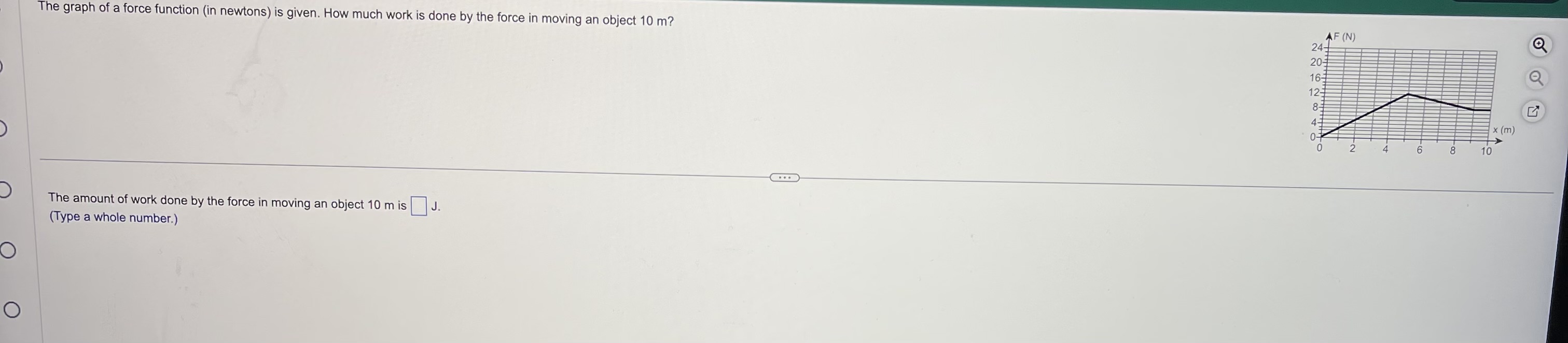 much work is done by the force in moving an object 10