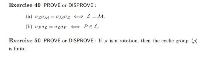  Exercise 49 PROVE or DISPROVE : (a) Ocom = 0Mac CIM.