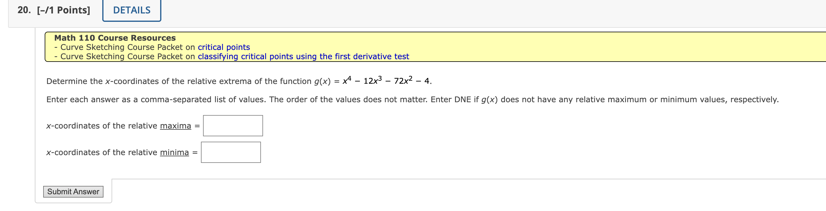 of 1'. Enter your answer using interval notation. If an answer does