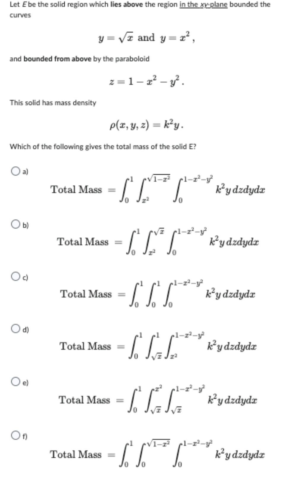  solve this question Let E be the solid region which lies