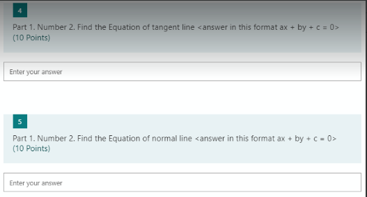 (5,10) Enter your answer 2 Part 1. Number 1. Find the Equation
