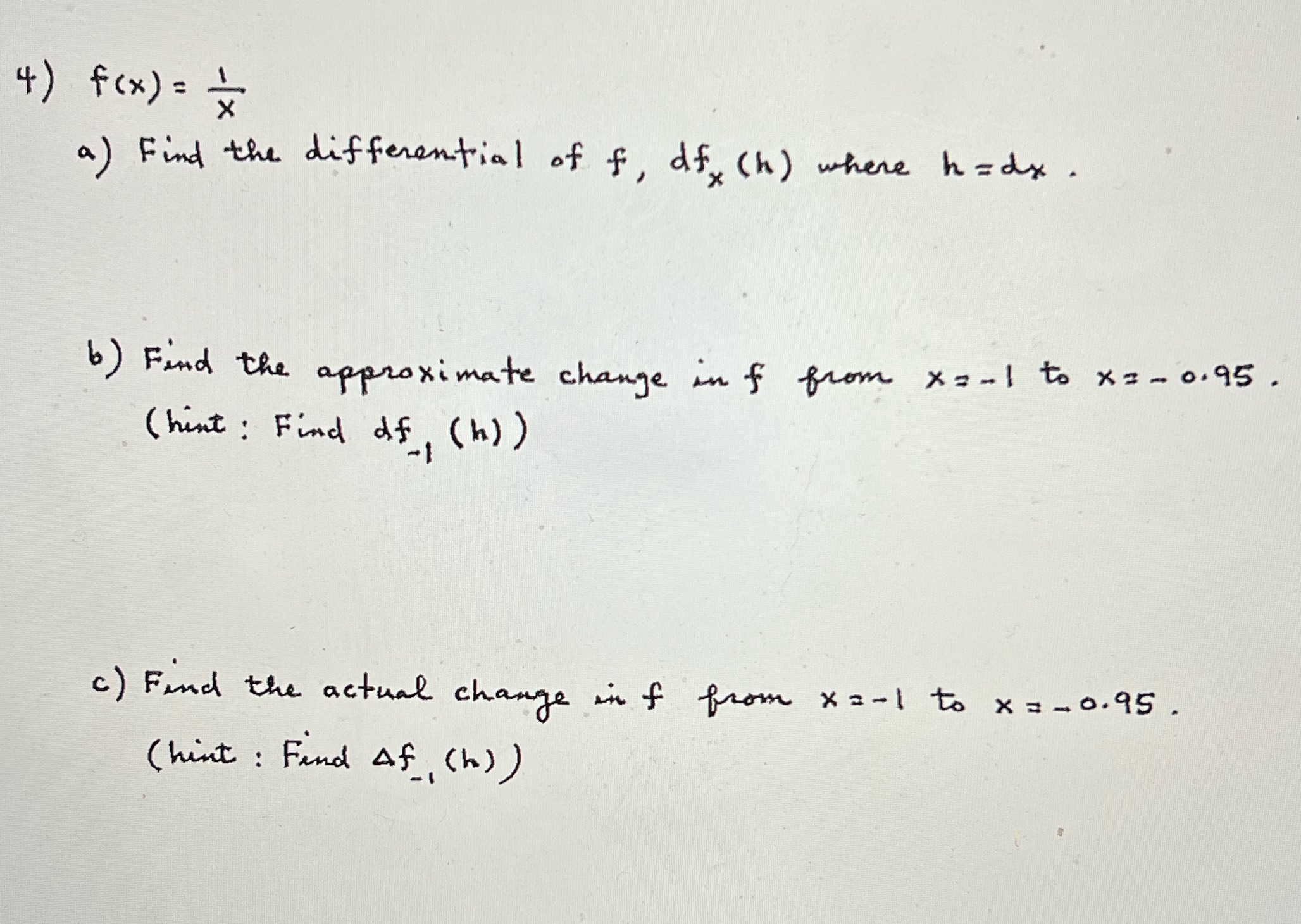 c. 4 ) f ( x ) = * a ) Find