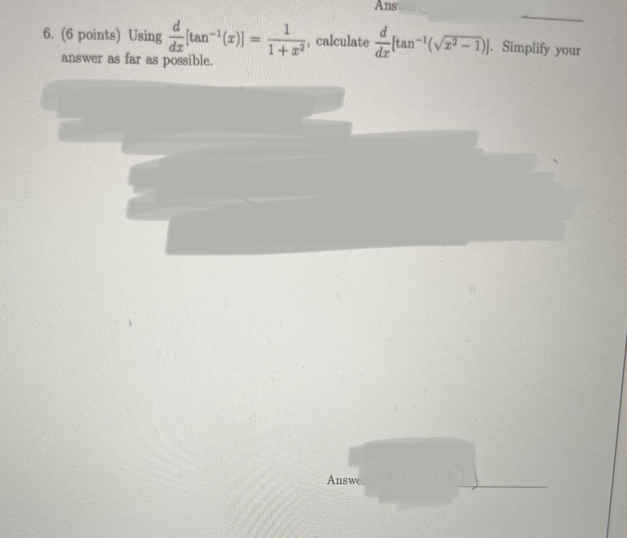 [tan (vz? - 1)]. Simplify your answer as far as possible