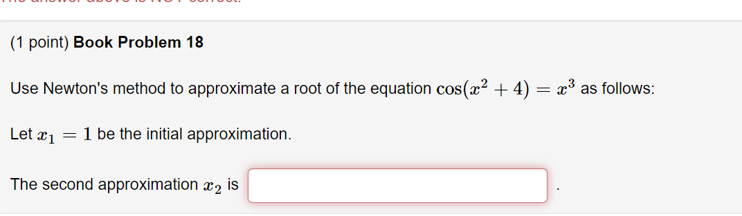 root of the equation cos(a + 4) = x3 as follows: Let