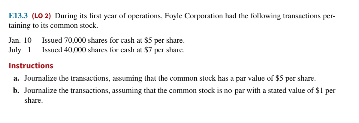  E13.3(LO 2) During its first year of operations, Foyle Corporation had