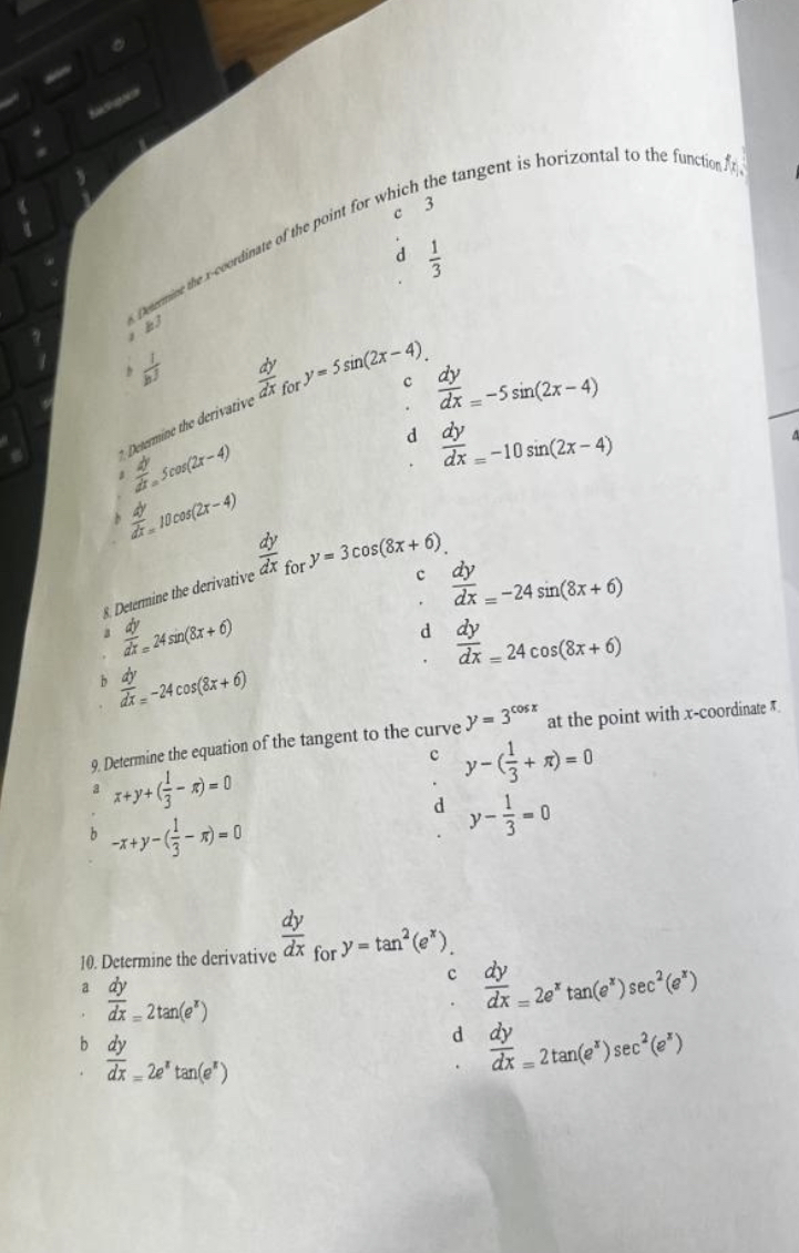 b dy d dy dx = 2(5-2*+7) In 2 . dx =