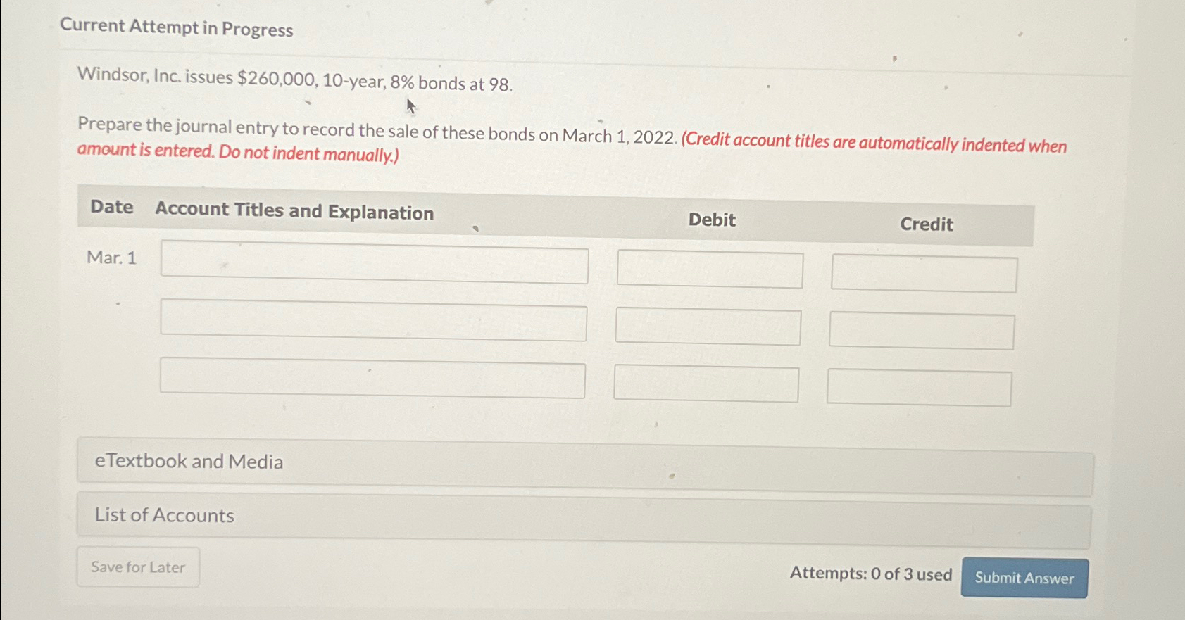 98. Prepare the journal entry to record the sale of these bonds