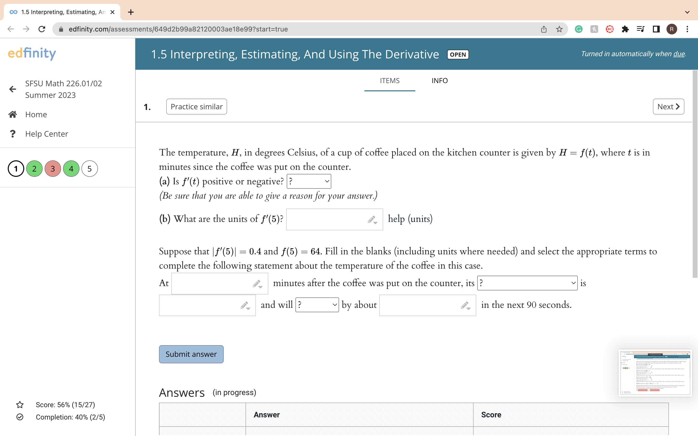 6 9 0' edflnlty.com/assessments/649d2b99a82120003a618e99.start Press to exit full screen nity 1.5 Interpreting,