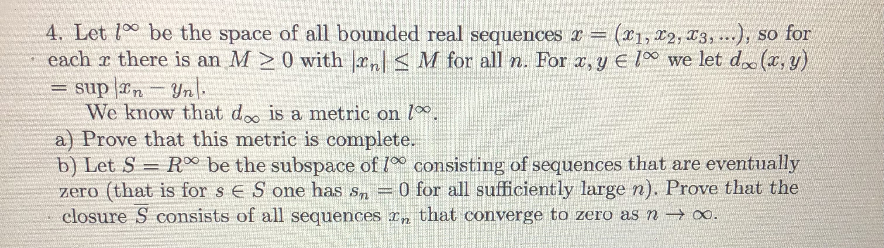 so for each there is an M 2 0 with M for'