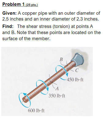 diameter of 2.5 inches and an inner diameter of 2.3 inches. Find: