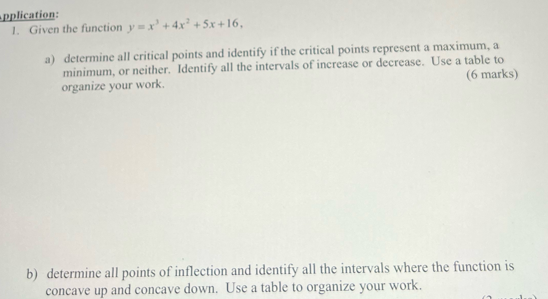all critical points and identify if the critical points represent a maximum,