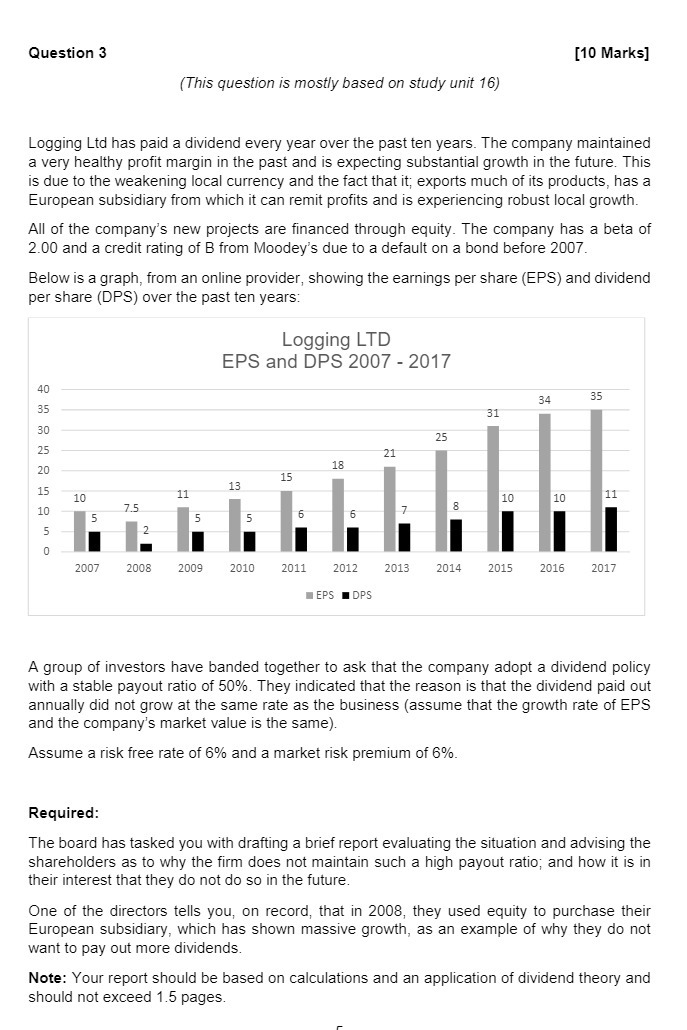 Question 3 (This question is mostly based on study unit 16) [10
