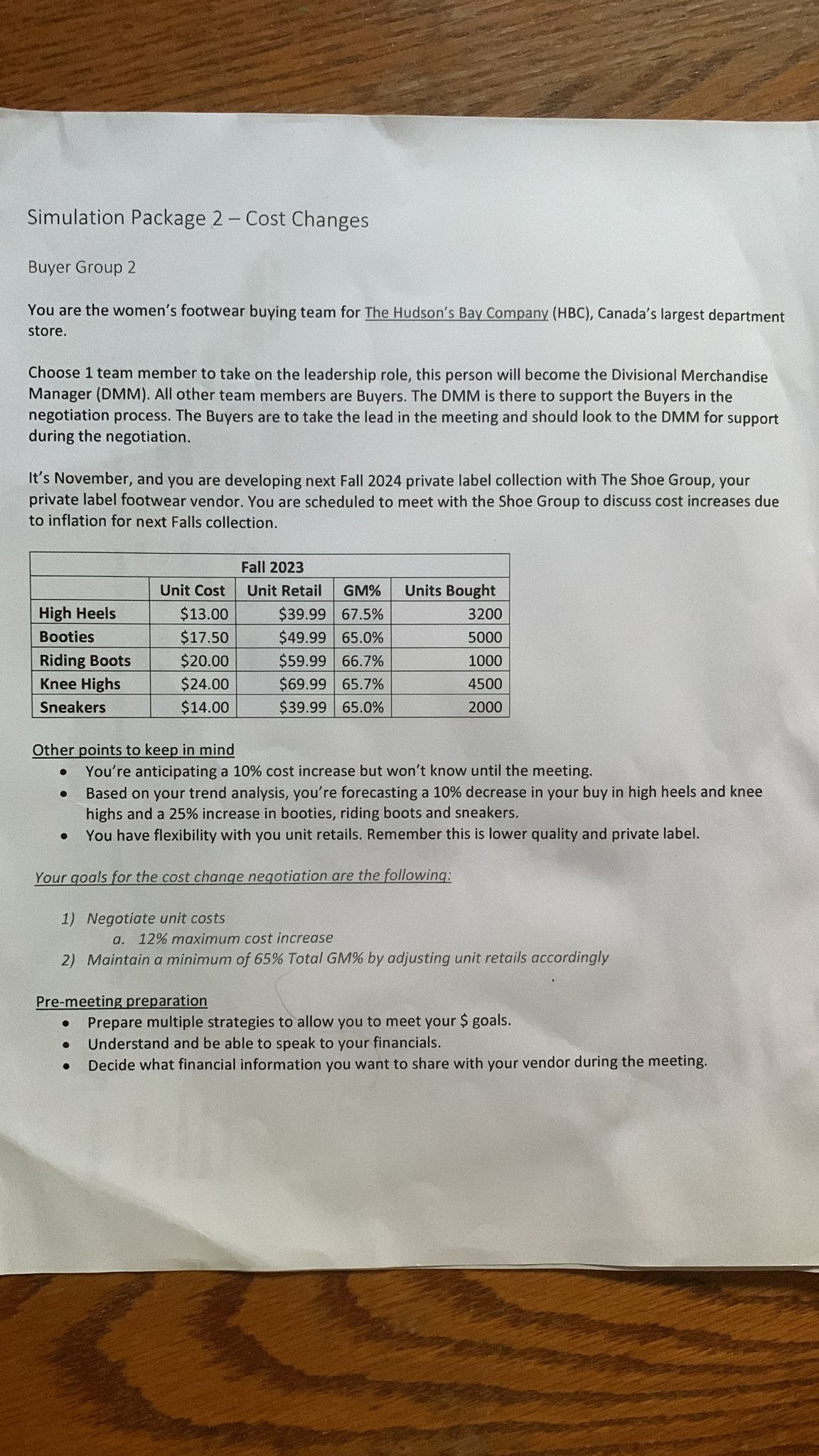 this person will become the Divisional Merchandise Manager (DMM). All other team