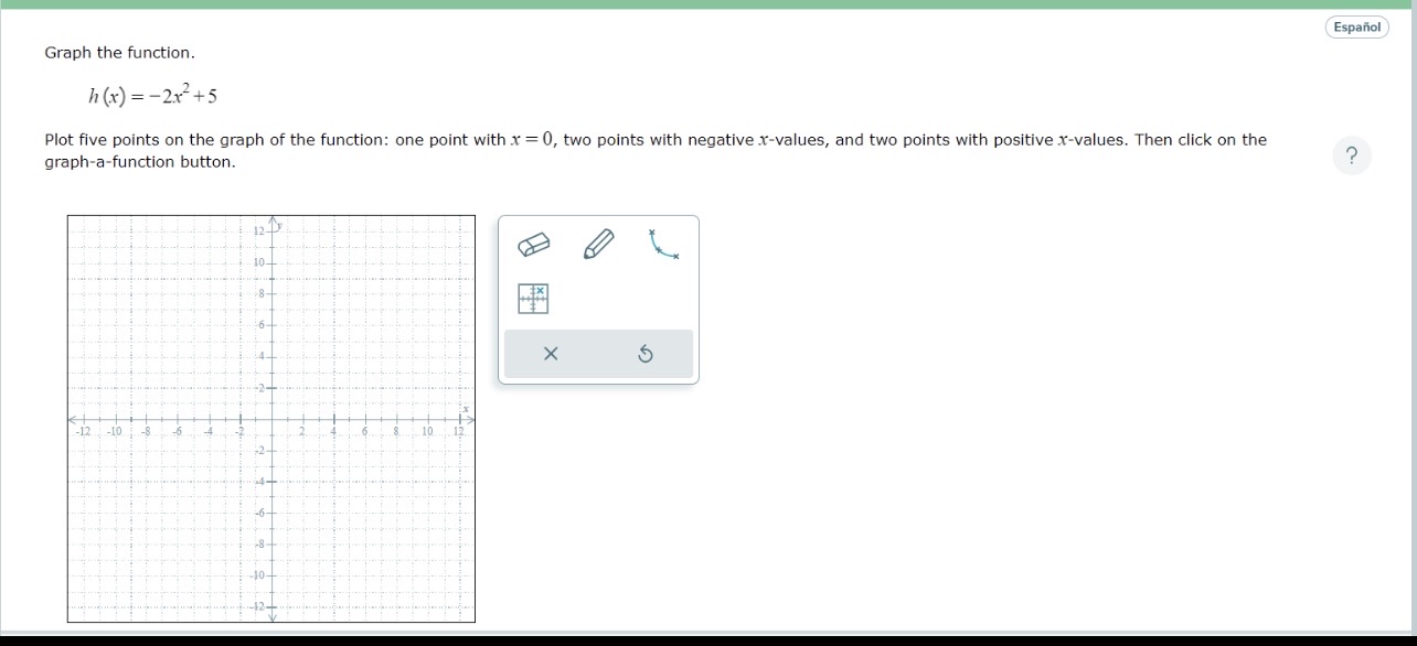  Precalculus I: Functions (MTH_111z_400_f2023)Problem: Graph the functionPlease Help Espanol Graph the