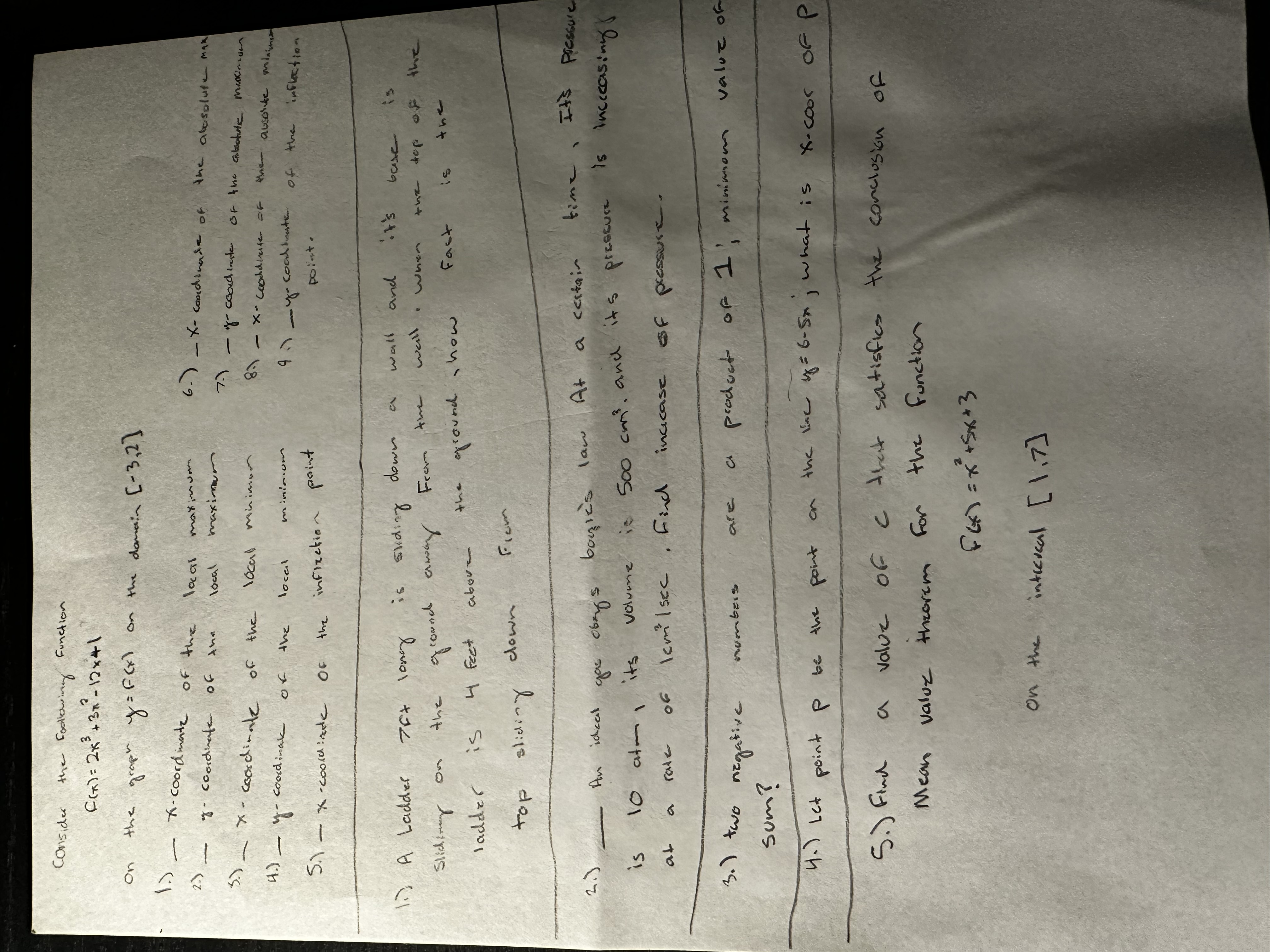 - 12 x 41 On the graph = Fcx) on the domain