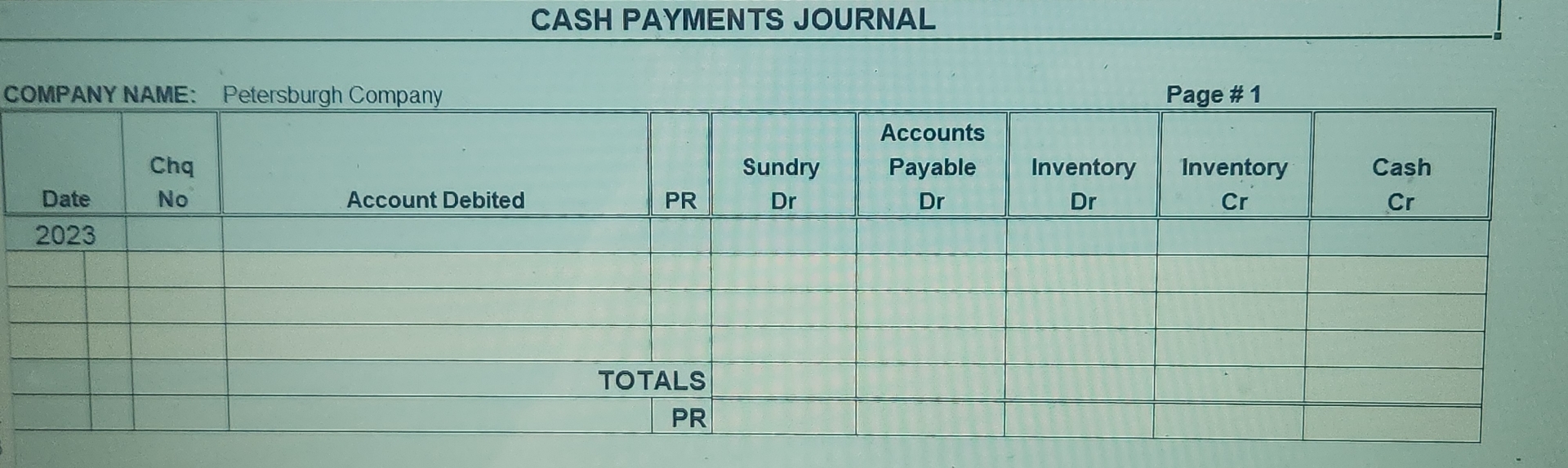 Below are the transactions for March 2023, for The Petersburg Company.