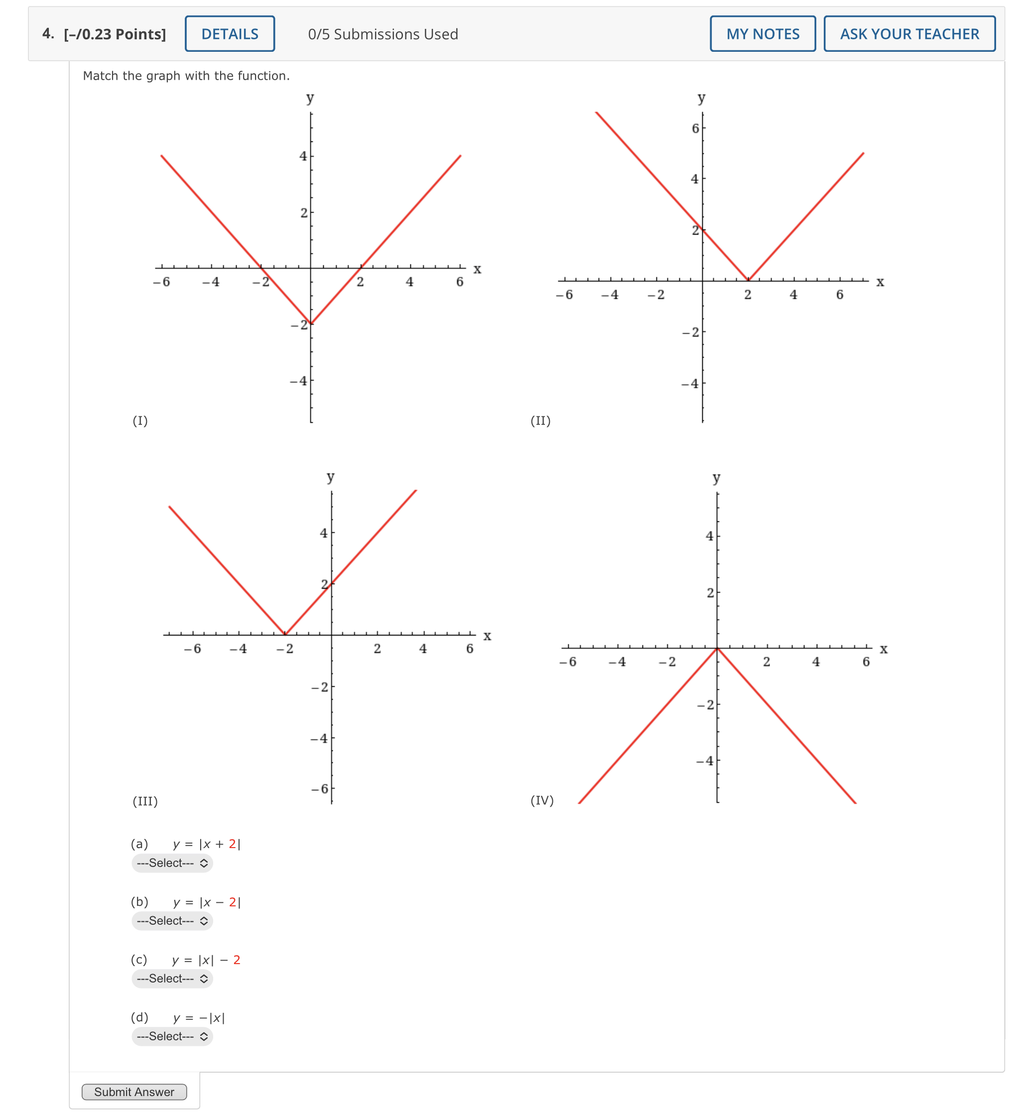 It 37. [-/0.23 Points] DETAILS SPRECALC7 2.7.033.MI. 0/5 Submissions Used MY NOTES