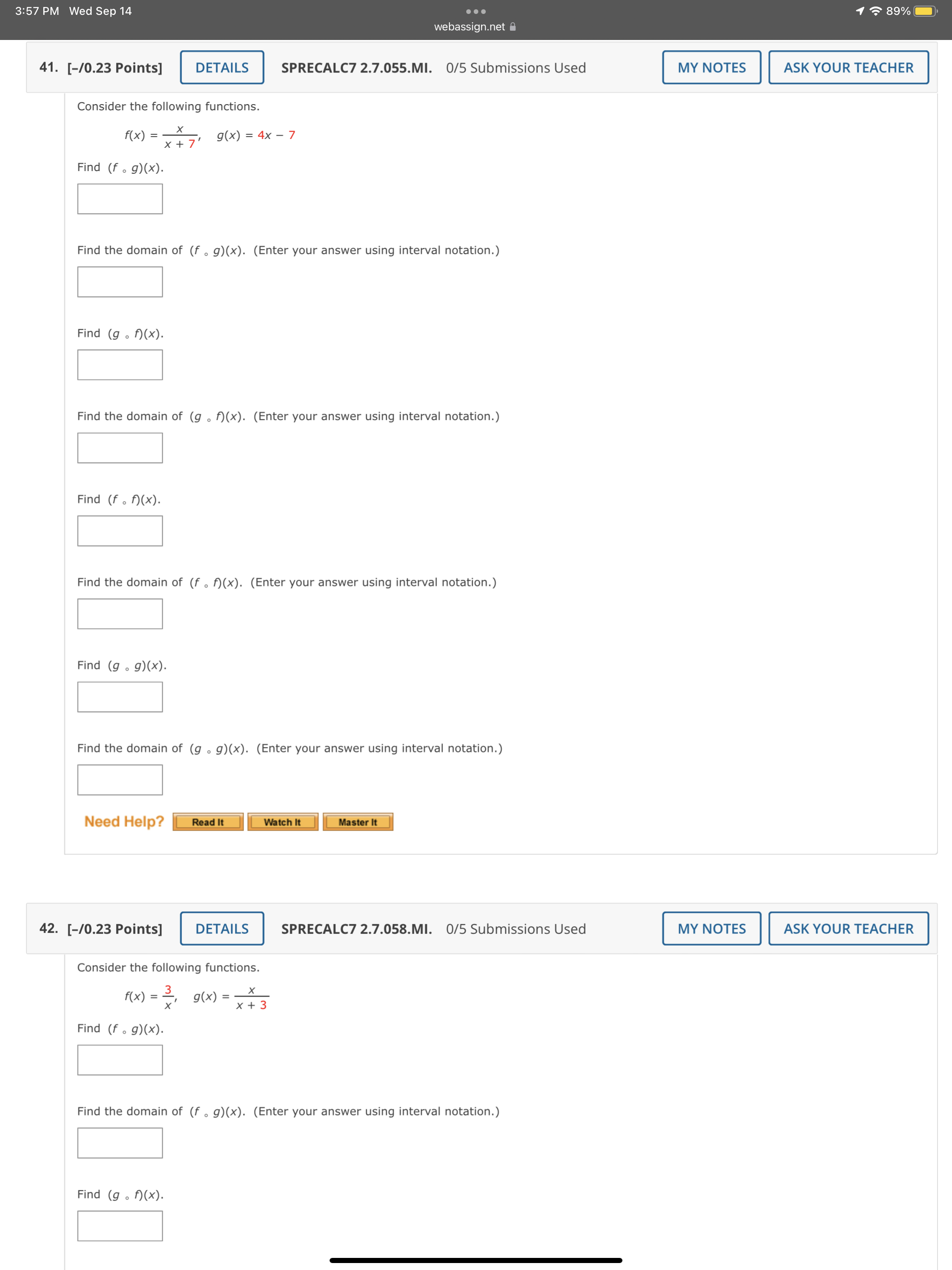 Used MY NOTES ASK YOUR TEACHER Sketch the graph of the function,