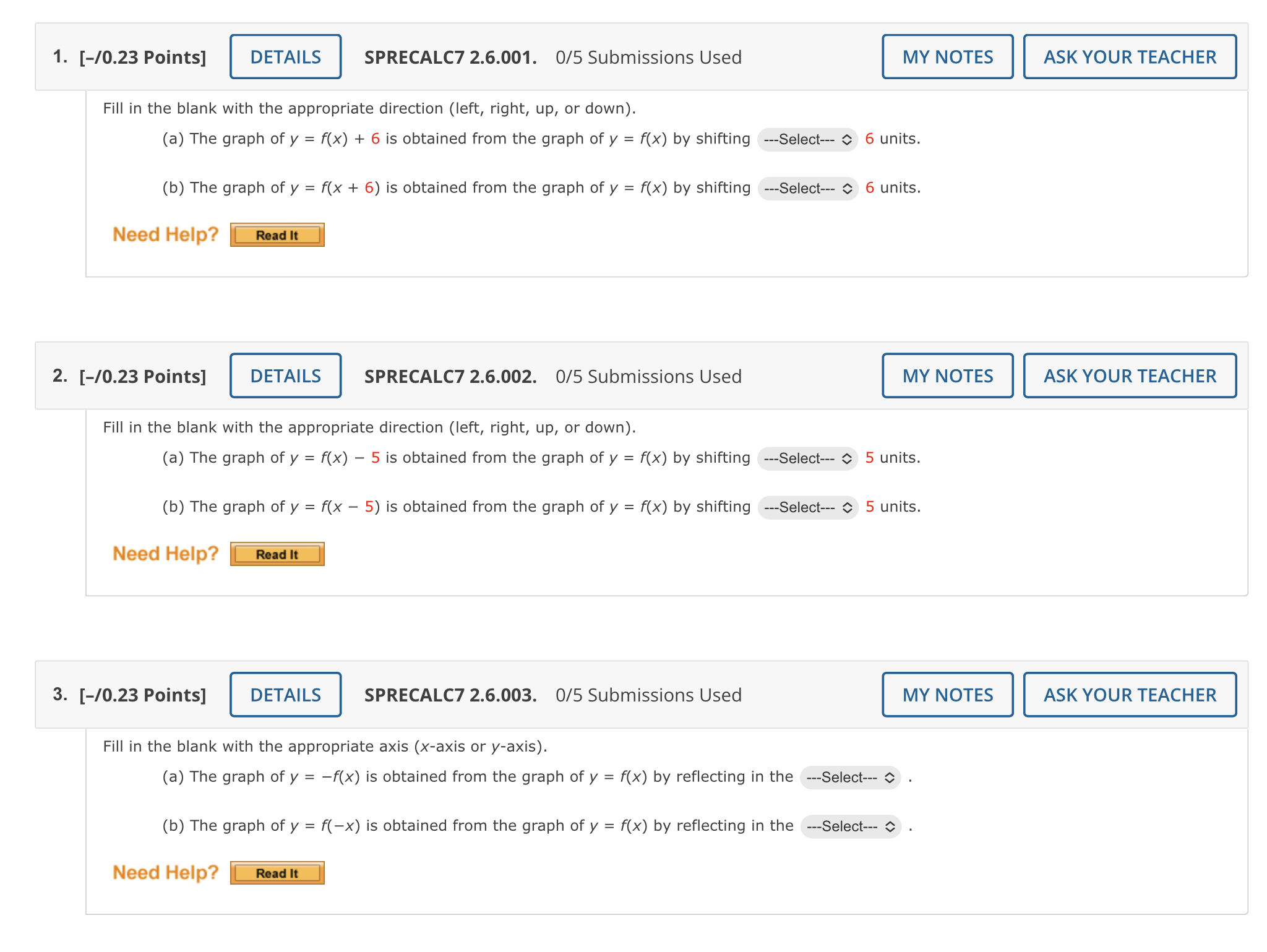 about the x-axis, then shift up 6 units 0 reflect about the
