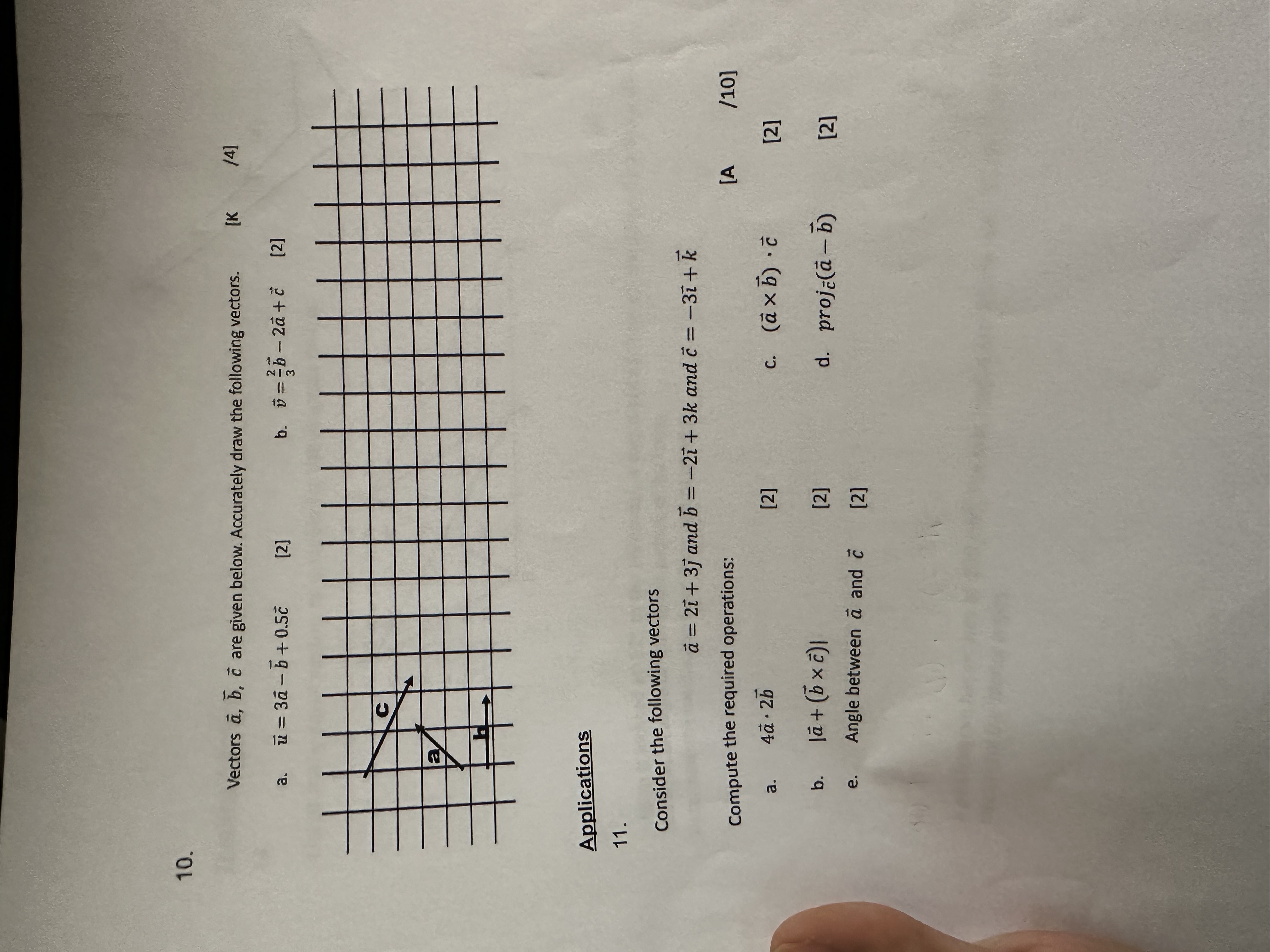 a . (b x c ) 2. The vector result of (1
