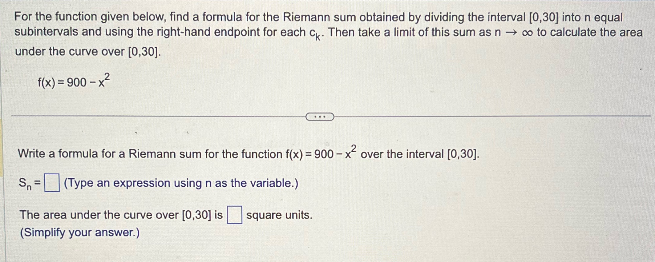 For the function given below, nd a formula for the Riemann