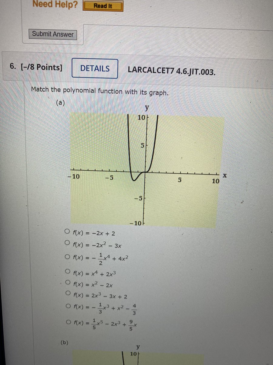 2 Of ( x ) = - 1x3 + x 2 -