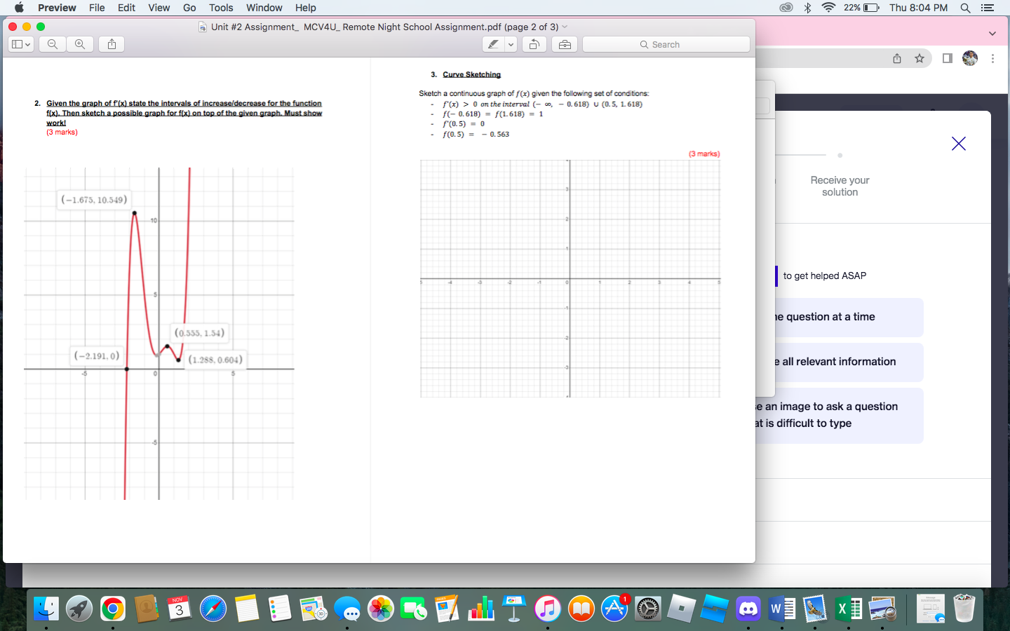 Thu 8:04 PM Q ... Unit #2 Assignment_ MCV4U_ Remote Night School