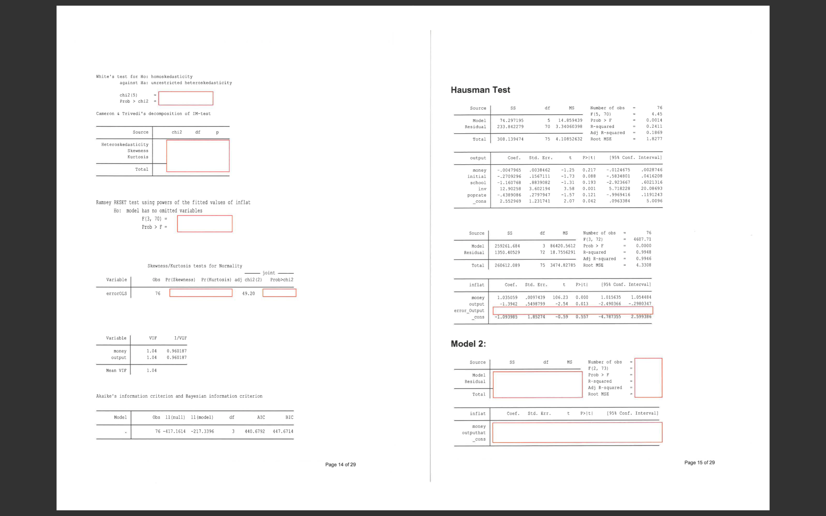 Source df MS Number of obs 76 Reminder: When performing statistical tests,
