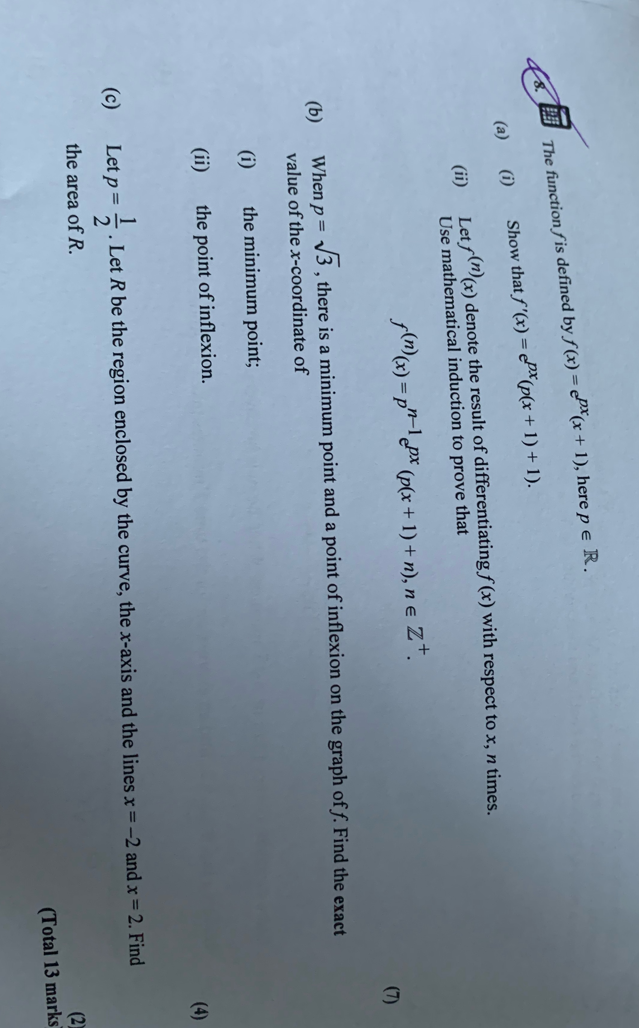 here pe R. 8. Show that f'(x) = (p(x + 1 )